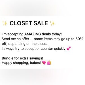 Closet Sale Announcement